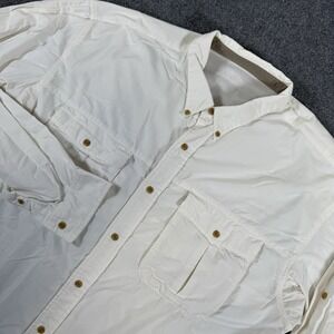 The North Face Shirt Mens 2XL White Vented Hiking Fishing Camp Long Sleeve